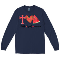 Navy Faith Love Watermelon Long Sleeve Tee - Bettercallsaul