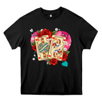 Black playing cards roses and pearls Heavy Core Tee - AdoDesignShop