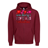 Burgundy somebody's fine ass valentine Zipper Hoodie - OliviaCreatesArt
