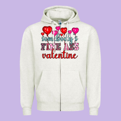 Somebody's Fine Ass Valentine Zipper Hoodie Designed By Oliviacreatesart
