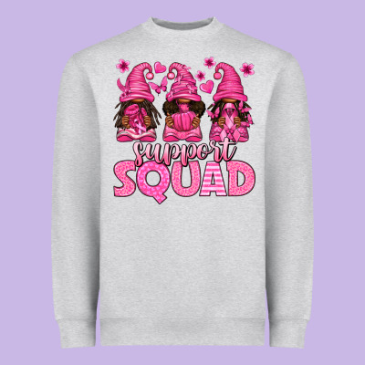 Breast Cancer Afro Gnomies Support Squad Heavyweight Sweatshirt Designed By Texasbilliewilder