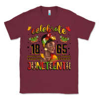 Burgundy celebrate 1865 juneteenth with black woman Classic Tee - LillyAllenDesigns