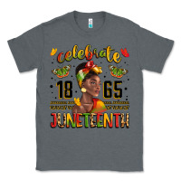 Charcoal Heather celebrate 1865 juneteenth with black woman Classic Tee - LillyAllenDesigns