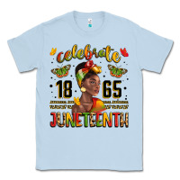 Dusty Blue celebrate 1865 juneteenth with black woman Classic Tee - LillyAllenDesigns