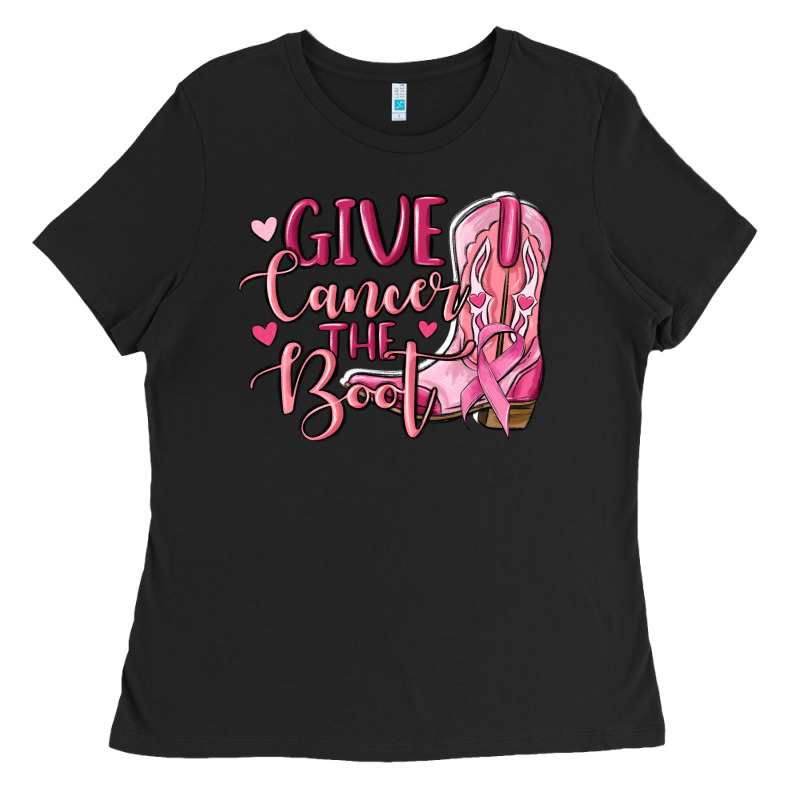 Give Cancer The Boot Ladies Tee by MaliasSmallBusiness | Teevron