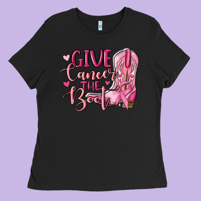 Give Cancer The Boot Ladies Tee Designed By Maliassmallbusiness