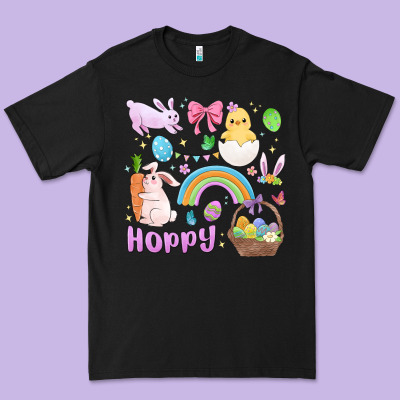 Easter Hoppy Bunny Premium Tee Designed By Maliassmallbusiness