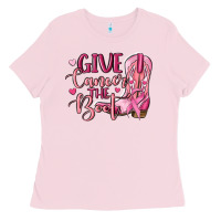Bubblegum Pink give cancer the boot Ladies Tee - MaliasSmallBusiness
