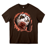Chocolate Brown dalmatians peach glitter background Heavy Core Tee - Jasminsmagicworld