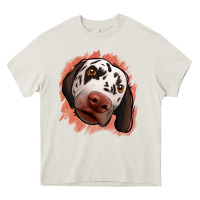 Cream dalmatians peach glitter background Heavy Core Tee - Jasminsmagicworld