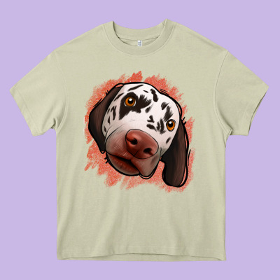 Dalmatians Peach Glitter Background Heavy Core Tee Designed By Jasminsmagicworld