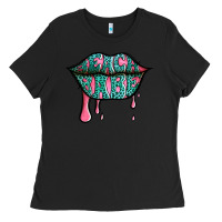 Black beach babe leopard lips Ladies Tee - Jasminsmagicworld