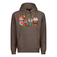 Coffee watermelon summer coffee cups Premium Hoodie - OliviaCreatesArt