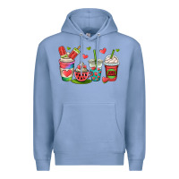 Watermelon Summer Coffee Cups Premium Hoodie | Teevron