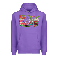 Purple watermelon summer coffee cups Premium Hoodie - OliviaCreatesArt