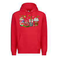 Red watermelon summer coffee cups Premium Hoodie - OliviaCreatesArt