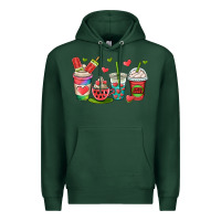 Sports Green watermelon summer coffee cups Premium Hoodie - OliviaCreatesArt
