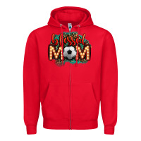 Red blessed soccer mom lightbulb letters Zipper Hoodie - OliviaCreatesArt