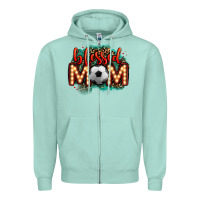 Seafoam blessed soccer mom lightbulb letters Zipper Hoodie - OliviaCreatesArt