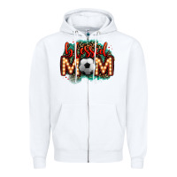 White blessed soccer mom lightbulb letters Zipper Hoodie - OliviaCreatesArt