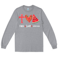 Heather Grey Faith Love Watermelon Long Sleeve Tee - Bettercallsaul