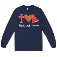 Navy Faith Love Watermelon Long Sleeve Tee - Bettercallsaul