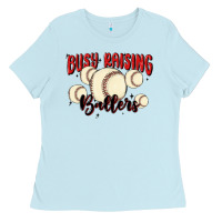 Baby Blue busy raising ballers Ladies Tee - MaliasSmallBusiness