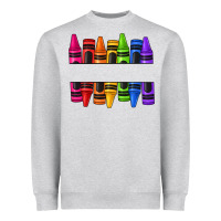 Heather Grey custom name crayons Heavyweight Sweatshirt - texasbilliewilder