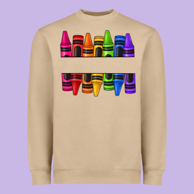 Custom Name Crayons Heavyweight Sweatshirt Designed By Texasbilliewilder