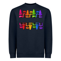 Navy custom name crayons Heavyweight Sweatshirt - texasbilliewilder