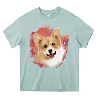 Arona corgi peach watercolor background Heavy Core Tee - Jasminsmagicworld