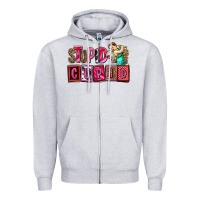 Heather Grey stupid cupid with cupid olivia Zipper Hoodie - OliviaCreatesArt