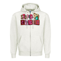 Oatmeal Heather stupid cupid with cupid olivia Zipper Hoodie - OliviaCreatesArt