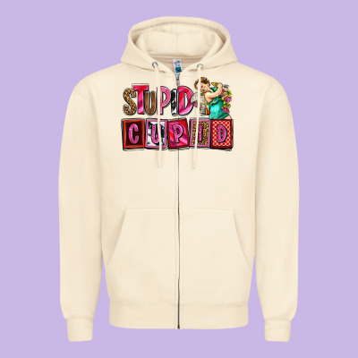 Stupid Cupid With Cupid Olivia Zipper Hoodie Designed By Oliviacreatesart