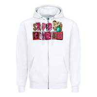 White stupid cupid with cupid olivia Zipper Hoodie - OliviaCreatesArt