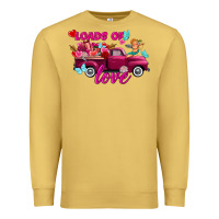 Antique Gold Loads of love valentine's day truck Premium Sweatshirt - FaDigitalArtStudio