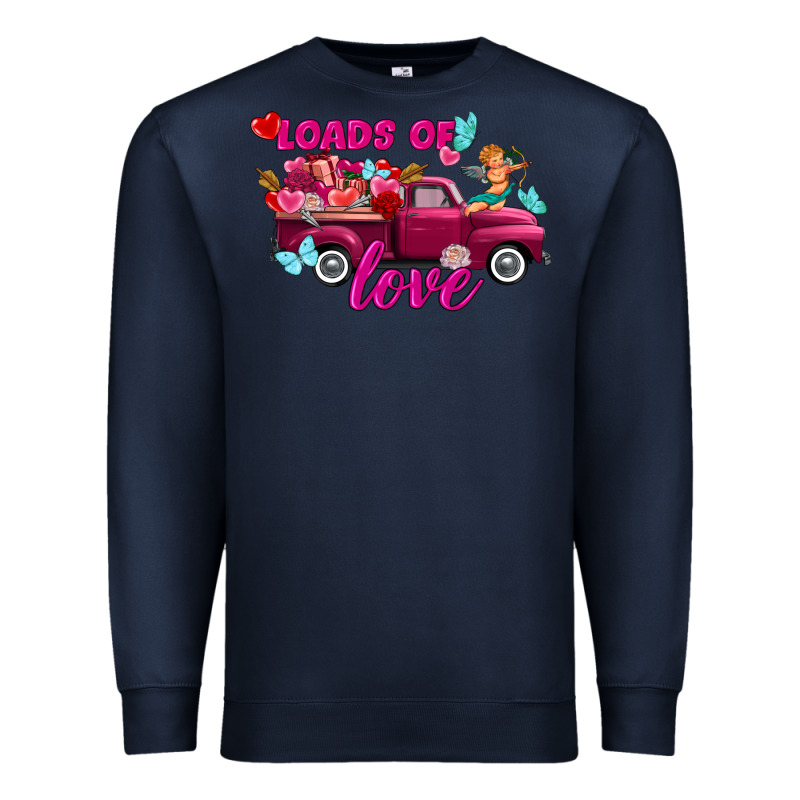 Loads Of Love Valentine's Day Truck Premium Sweatshirt by FaDigitalArtStudio | Teevron