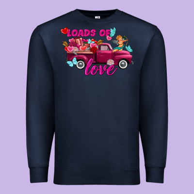 Loads Of Love Valentine's Day Truck Premium Sweatshirt Designed By Fadigitalartstudio