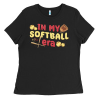 Black in my softball era Ladies Tee - MaliasSmallBusiness