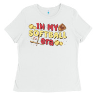 White in my softball era Ladies Tee - MaliasSmallBusiness