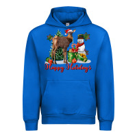 Cobalt happy holidays baby deer Urban Hoodie - LillyAllenDesigns