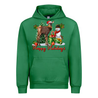 Emerald happy holidays baby deer Urban Hoodie - LillyAllenDesigns