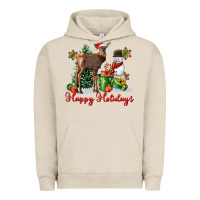 Pigment French Oak happy holidays baby deer Urban Hoodie - LillyAllenDesigns