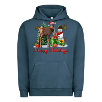 Pigment Midnight Navy happy holidays baby deer Urban Hoodie - LillyAllenDesigns