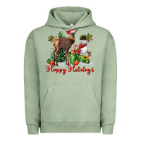 Pigment Oil Green happy holidays baby deer Urban Hoodie - LillyAllenDesigns