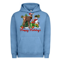 Pigment Pebble Blue happy holidays baby deer Urban Hoodie - LillyAllenDesigns