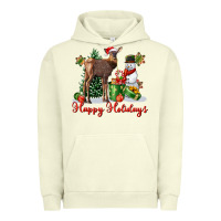Pigment Pistachio happy holidays baby deer Urban Hoodie - LillyAllenDesigns