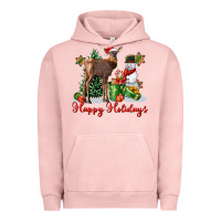 Pigment Salmon happy holidays baby deer Urban Hoodie - LillyAllenDesigns
