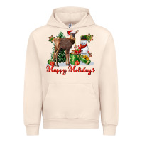 Sandshell happy holidays baby deer Urban Hoodie - LillyAllenDesigns