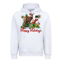 White happy holidays baby deer Urban Hoodie - LillyAllenDesigns